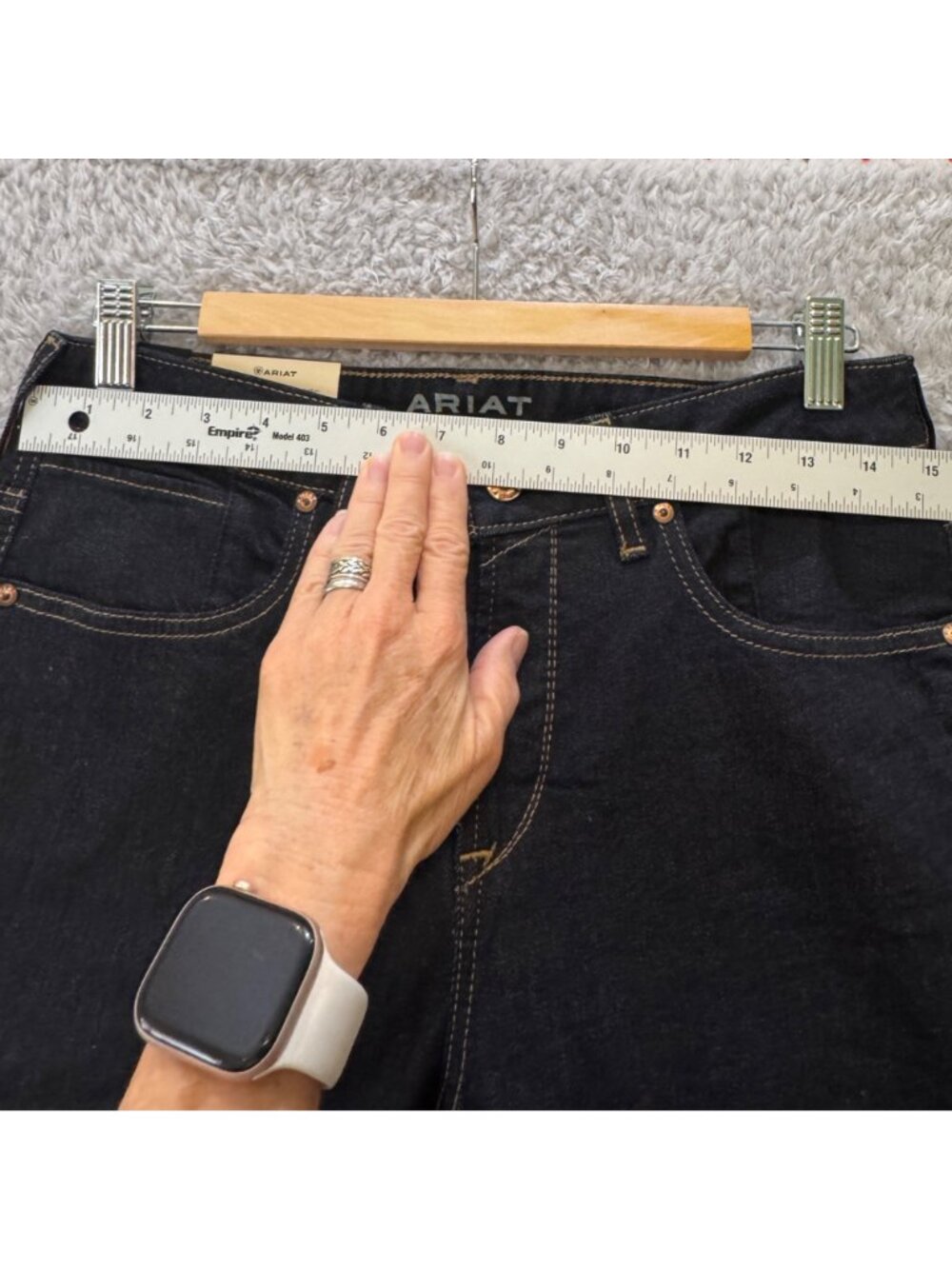 Ariat Women's Jeans 29LHigh-Rise Flare Italian Denim Dark Wash Premium Fit NWT - Picture 10 of 12